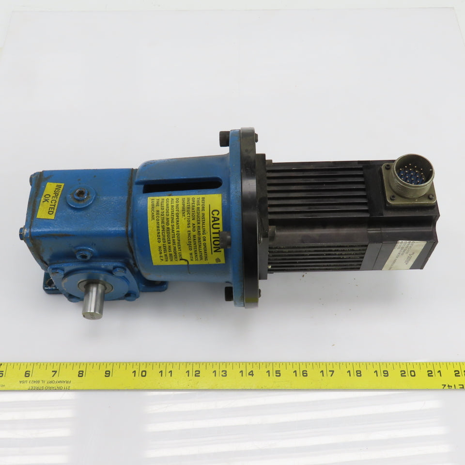 Emerson NH015A949-1 240VAC 1.01HP Servo Motor W/Right Angle Gearbox 15:1 Ratio