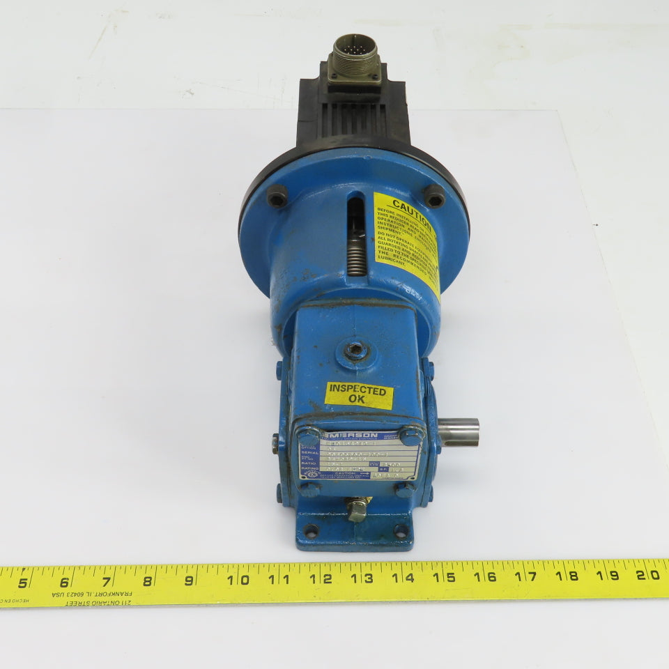 Emerson NH015A949-1 240VAC 1.01HP Servo Motor W/Right Angle Gearbox 15:1 Ratio