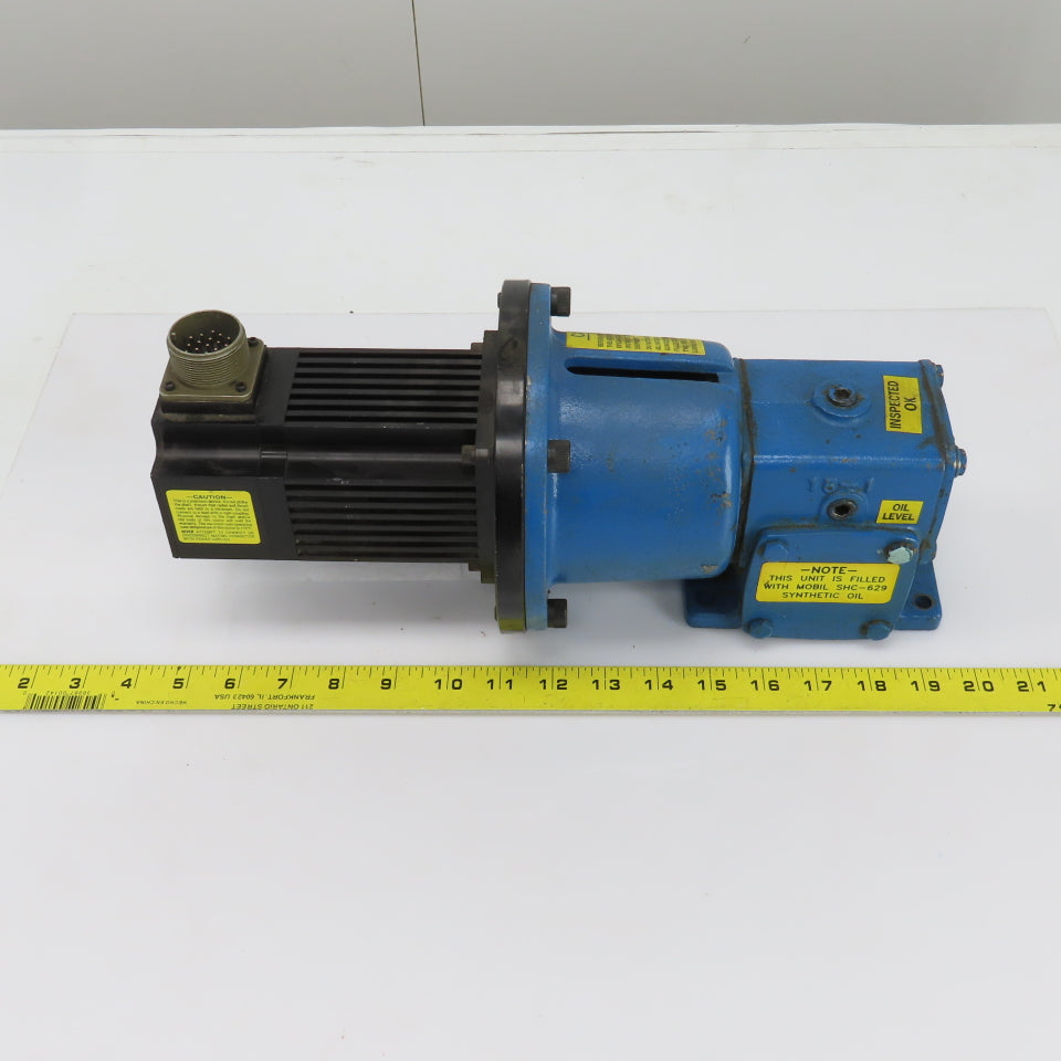 Emerson NH015A949-1 240VAC 1.01HP Servo Motor W/Right Angle Gearbox 15:1 Ratio