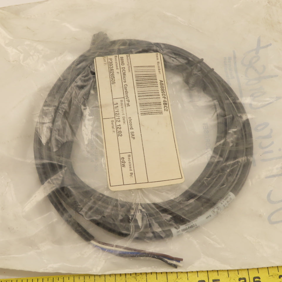 Allen Bradley 889D-F4BC-2 QD Cordset 4 Pin Micro DC Straight 2 Meter Cable