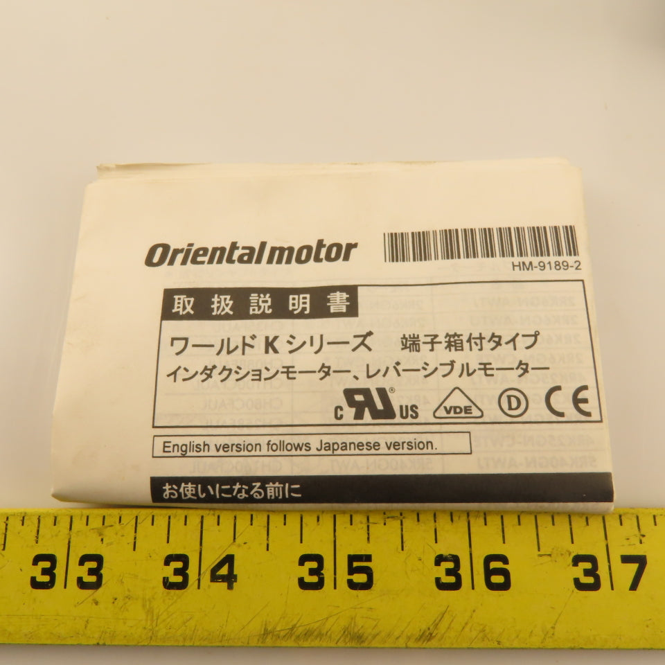 Oriental Motor 21K6GN-AWTU Induction Motor 100/115V 50/60Hz 1450RPM