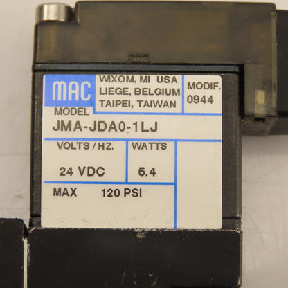 MAC 411A-A0B-JM-JDA0-1LJ 5/2 Position Pneumatic Solenoid Valve 24VDC Coil