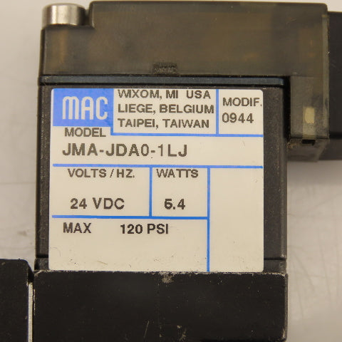 MAC 411A-A0B-JM-JDA0-1LJ 5/2 Position Pneumatic Solenoid Valve 24VDC Coil