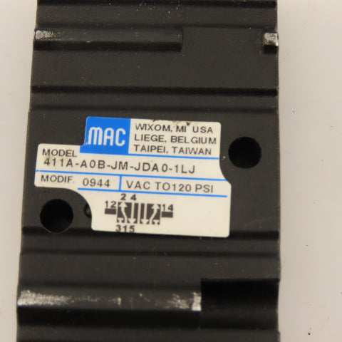 MAC 411A-A0B-JM-JDA0-1LJ 5/2 Position Pneumatic Solenoid Valve 24VDC