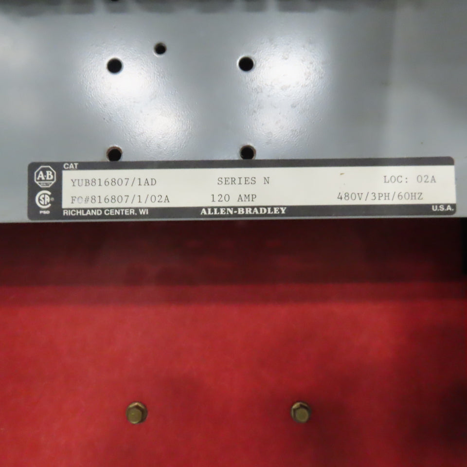 Allen Bradley 600V 800A Capacity Modular Motor Starter Enclosure 90"x55"x20"