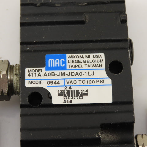 MAC 411A-A0B-JM-JDA0-1LJ 5/2 Position Pneumatic Solenoid Valve 24VDC