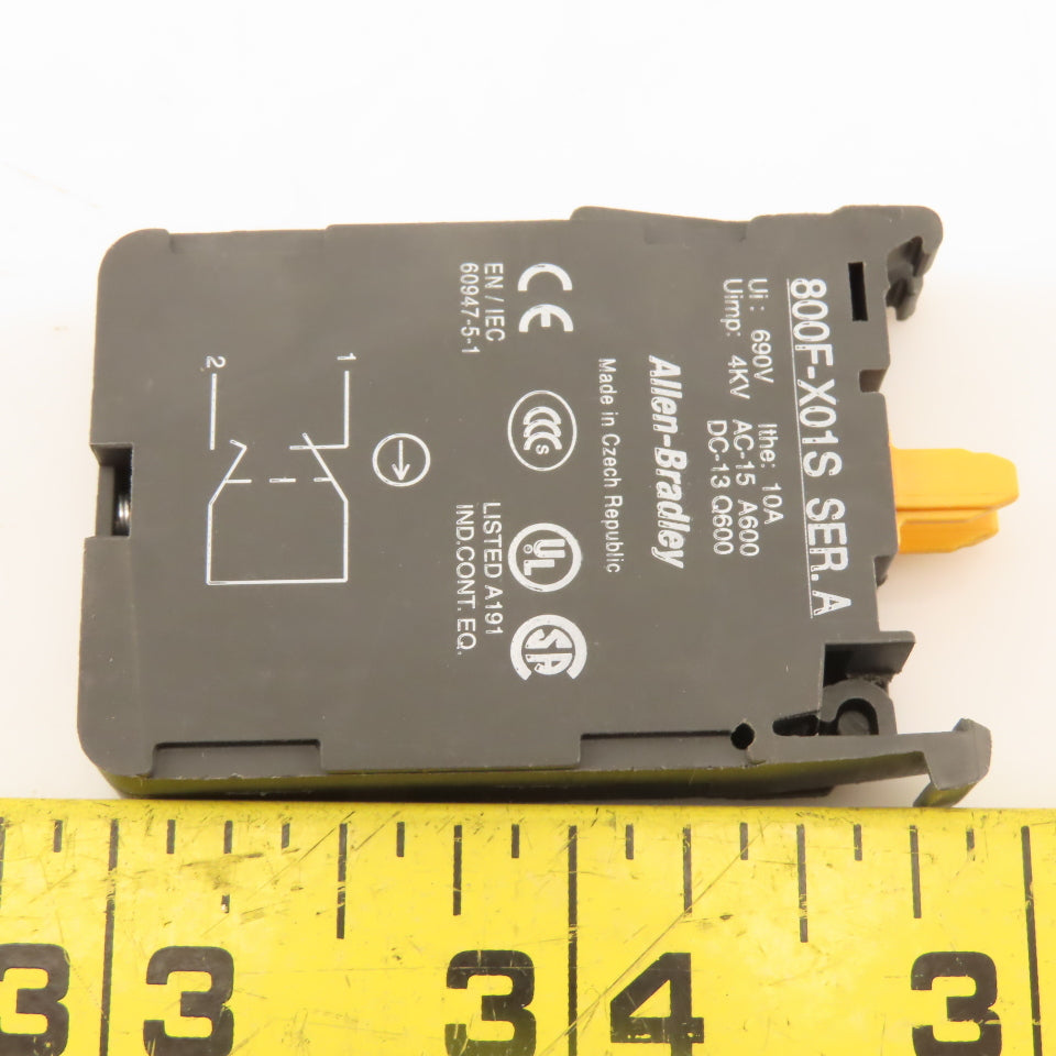 Allen Bradley 800F-X01S Self Monitoring Contact Block 600V