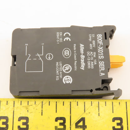 Allen Bradley 800F-X01S Self Monitoring Contact Block 600V