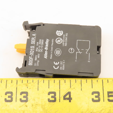 Allen Bradley 800F-X01S Self Monitoring Contact Block 600V