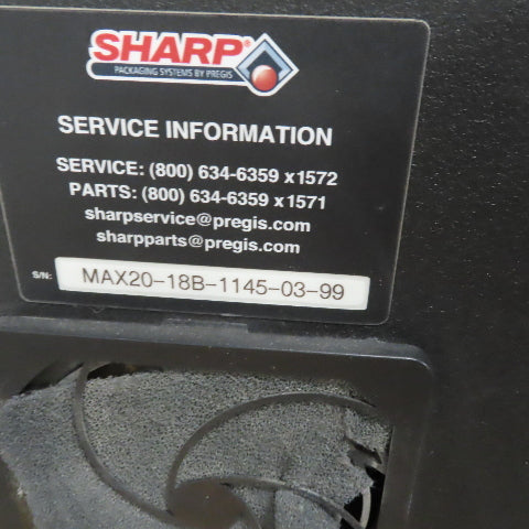 Sharp 1145 Max 20 Automated Roll Bagging Machine Video Jet Printer System 120V