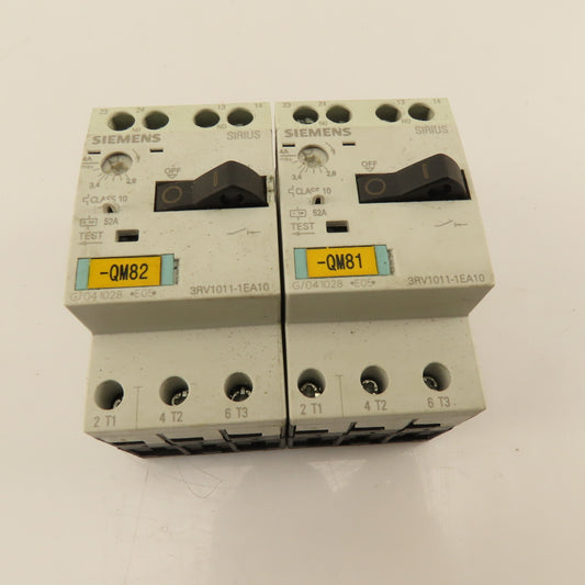 Siemens 3RV1011-1EA10 Manual Motor Starter Overload 400V 3Ph 2.8-4A Trip Lot/2