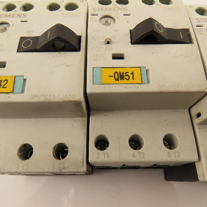Siemens 3RV1011-1CA10 600V 3Ph Motor Starter Overload Breaker Mixed Lot Of 4
