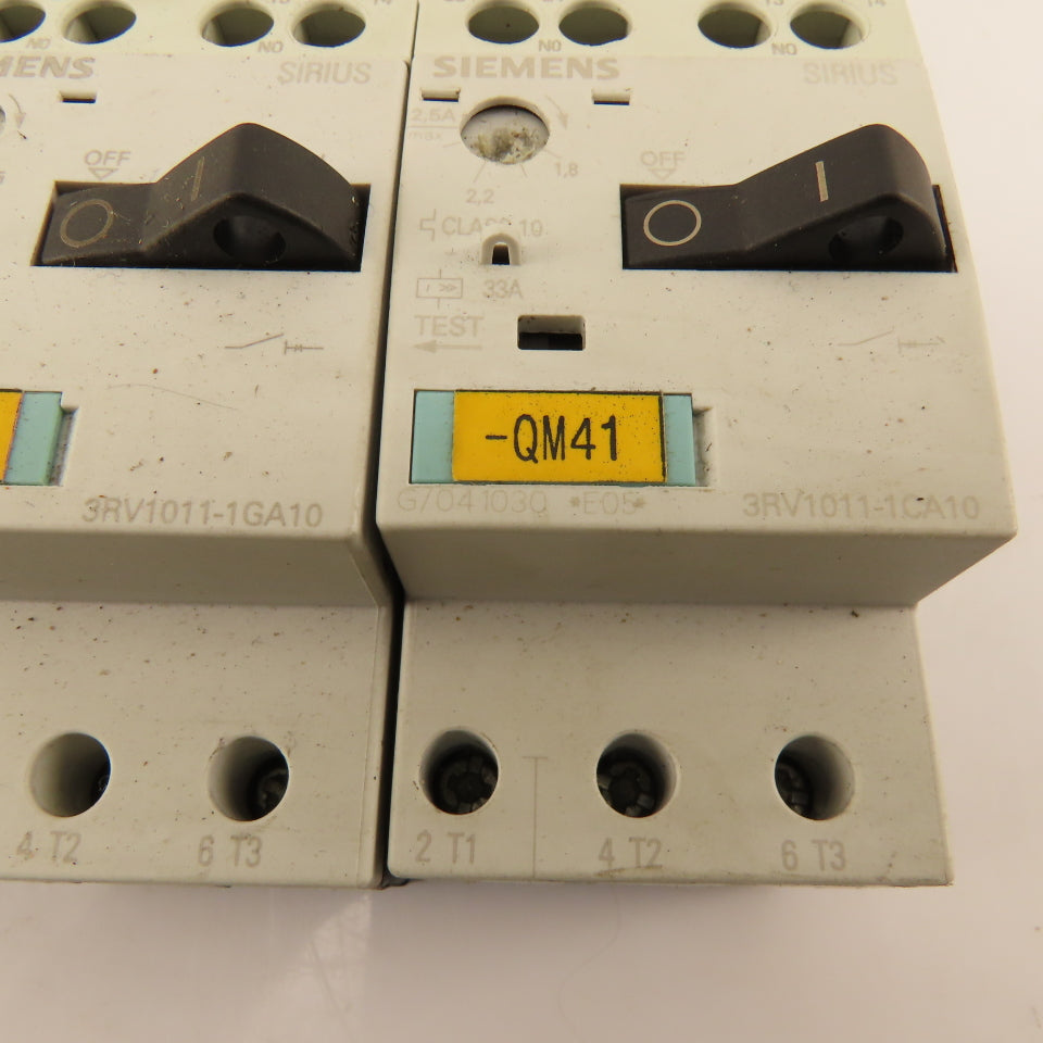 Siemens 3RV1011-1CA10 600V 3Ph Motor Starter Overload Breaker Mixed Lot Of 4