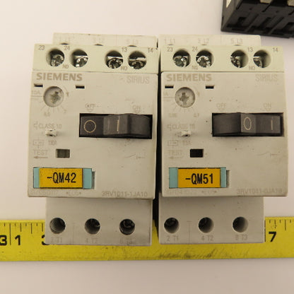 Siemens 3RV1011-1CA10 600V 3Ph Motor Starter Overload Breaker Mixed Lot Of 4