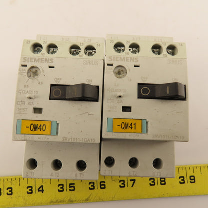 Siemens 3RV1011-1CA10 600V 3Ph Motor Starter Overload Breaker Mixed Lot Of 4
