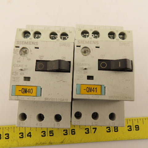 Siemens 3RV1011-1CA10 600V 3Ph Motor Starter Overload Breaker Mixed Lot Of 4