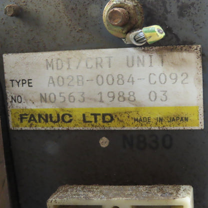 Fanuc MDT947B-1A A02B-0084-C092 CRT Unit Operator Display Needs Membrane