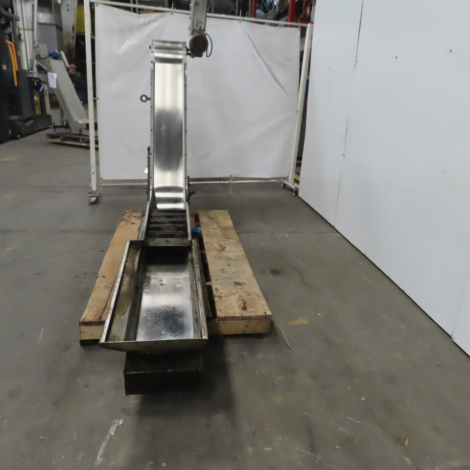 Hennig KMM-0530-00 116" Magnetic Incline Chip Conveyor 10" Belt 59" Disc 3Ph