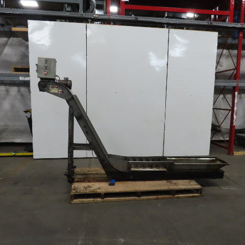 Hennig KMM-0530-00 116" Magnetic Incline Chip Conveyor 10" Belt 59" Disc 3Ph