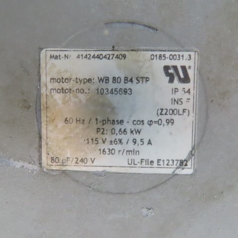 Becker WB80B4STP 0.66kW 1630RPM 1Ph Rotary Vane Vacuum Pump