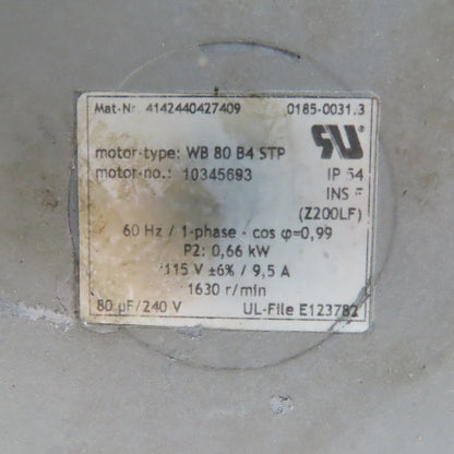 Becker WB80B4STP 0.66kW 1630RPM 1Ph Rotary Vane Vacuum Pump