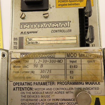 Indramat TDM 1.2-30-300-W0 MOD10X354-050 AC Servo Drive Controller Motor MAC 90B