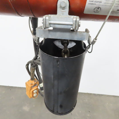 CM Lodestar Model A 1/8 Ton Electric Hoist 10' Lift 32 FPM 120V 1Ph W/Trolley