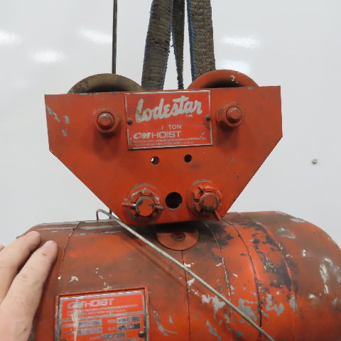 CM Lodestar Model A 1/8 Ton Electric Hoist 10' Lift 32 FPM 120V 1Ph W/Trolley