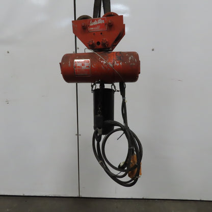 CM Lodestar Model A 1/8 Ton Electric Hoist 10' Lift 32 FPM 120V 1Ph W/Trolley