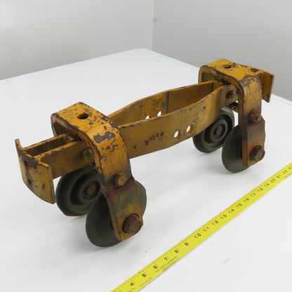 3-1/2" I-Beam Girder Underhung Bridge Crane Hoist Push Trolley Truck