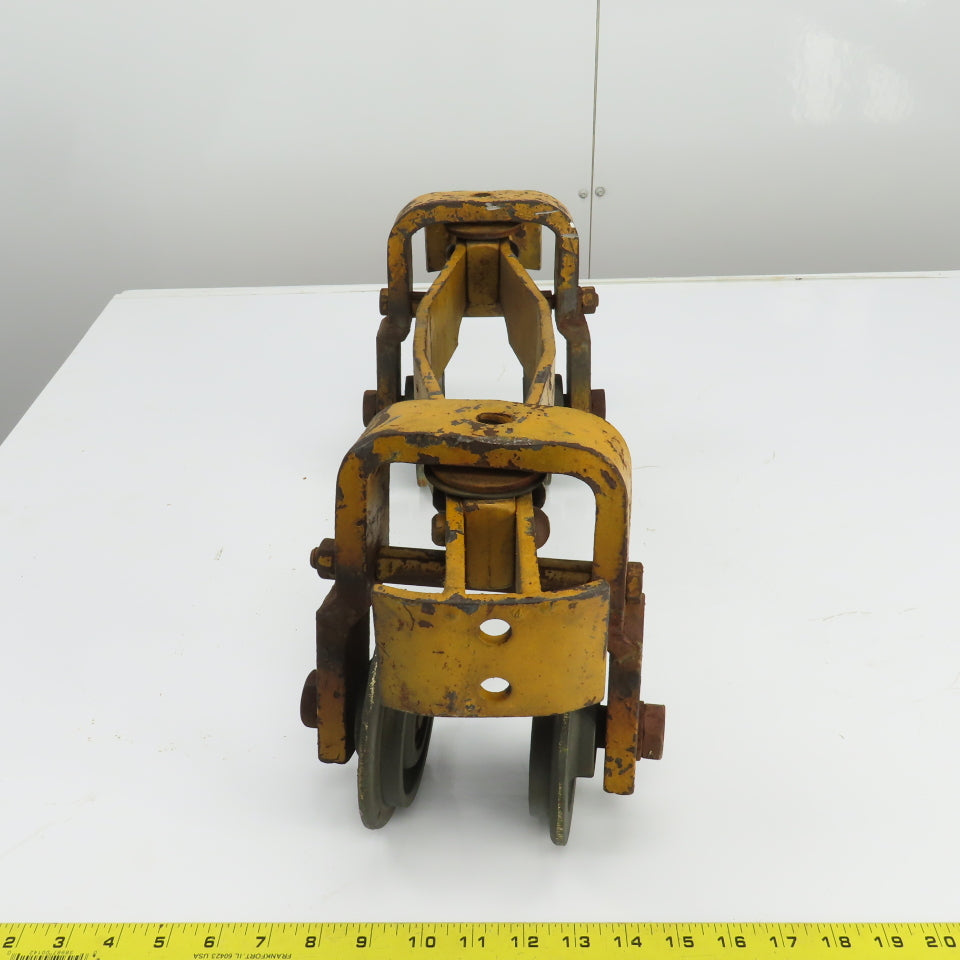 3-1/2" I-Beam Girder Underhung Bridge Crane Hoist Push Trolley Truck