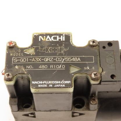 Nachi S-G01-A3X-GRZ-D2-5548A 4/3 Way Float Hydraulic Directional Valve 24VDC