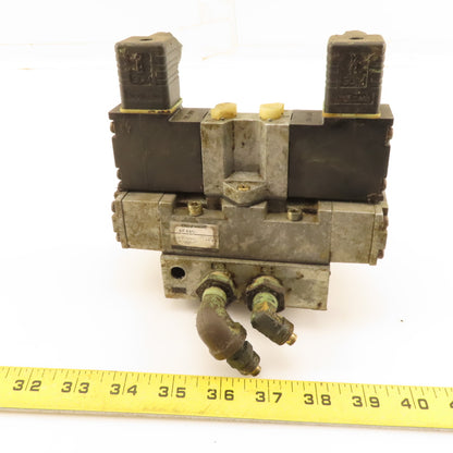 CTD 4F440 5/3 Position Double Solenoid Valve Manifold 24VDC Coil