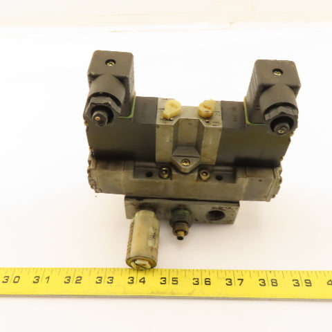 CTD 4F440 5/3 Position Double Solenoid Valve Manifold 24VDC Coil