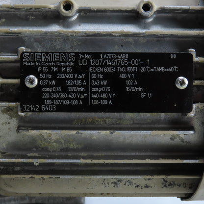 Siemens 1LA7073-4AB11 0.43KW AC Motor 460V W/Vickers Vane Pump V101B2B1A20
