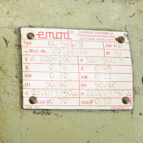 Franz Kessler 109 458 2.6-6.5KW DC Electric Motor 600-1500-3000 RPM 18A 160/400V