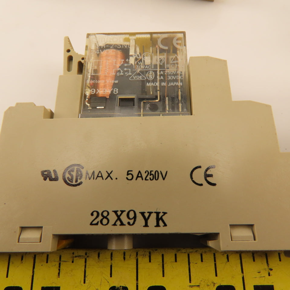 Omron GR2-2-SND 24VDC Coil Relay Module Socket Base 28X9YK Lot Of 5