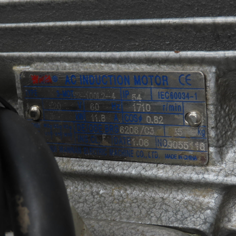 Ty Air ZYBW 80E Rotary Vane Vacuum Pump 3KW -60KPa 220V 3PH 1420RPM