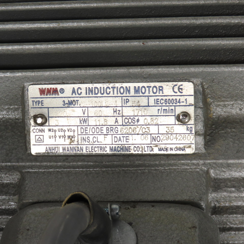 Ty Air ZYBW 80E Rotary Vane Vacuum Pump 3KW -60KPa 220V 3PH 1420RPM