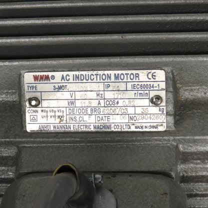 Ty Air ZYBW 80E Rotary Vane Vacuum Pump 3KW -60KPa 220V 3PH 1420RPM