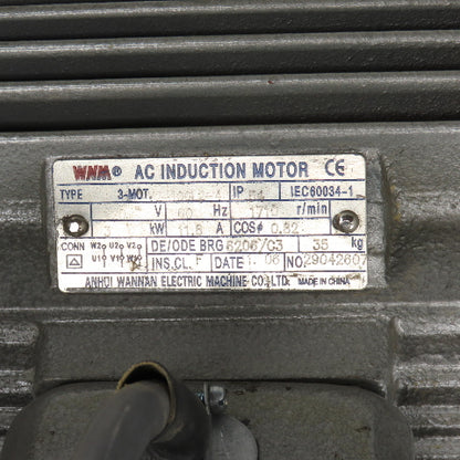 Ty Air ZYBW 80E Rotary Vane Vacuum Pump 3KW -60KPa 220V 3PH 1420RPM