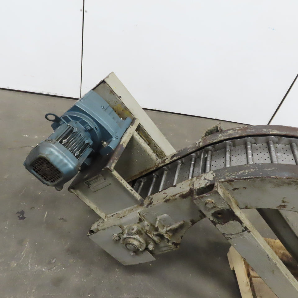 Wardcraft SHLPN600-T3 Incline Chip Conveyor 8" Belt 4FPM 72" Disc. 3Ph 144" OAL