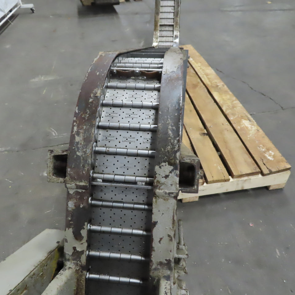 Wardcraft SHLPN600-T3 Incline Chip Conveyor 8" Belt 4FPM 72" Disc. 3Ph 144" OAL