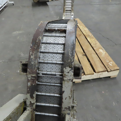 Wardcraft SHLPN600-T3 Incline Chip Conveyor 8" Belt 4FPM 72" Disc. 3Ph 144" OAL