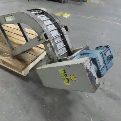 Wardcraft SHLPN600-T3 Incline Chip Conveyor 8" Belt 4FPM 72" Disc. 3Ph 144" OAL