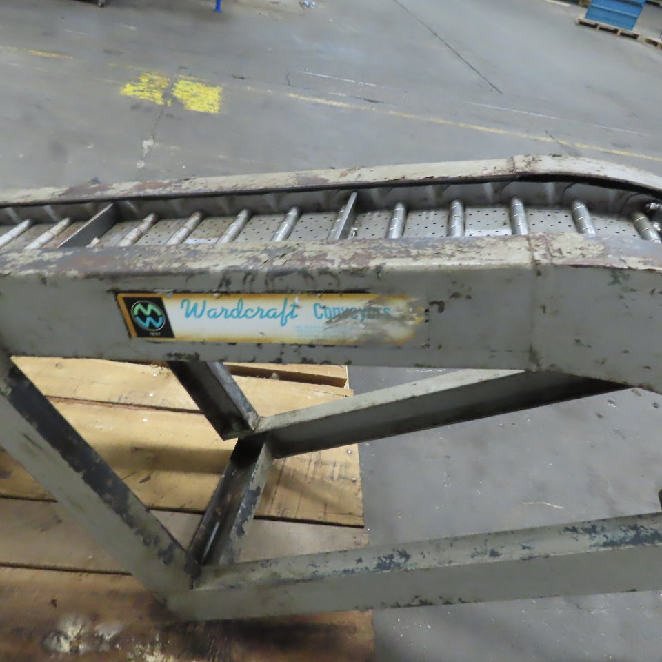 Wardcraft SHLPN600-T3 Incline Chip Conveyor 8" Belt 4FPM 72" Disc. 3Ph 144" OAL