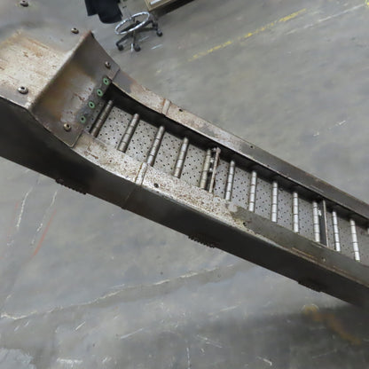 Wardcraft SHLPN600-T3 Incline Chip Conveyor 8" Belt 4FPM 72" Disc. 3Ph 144" OAL