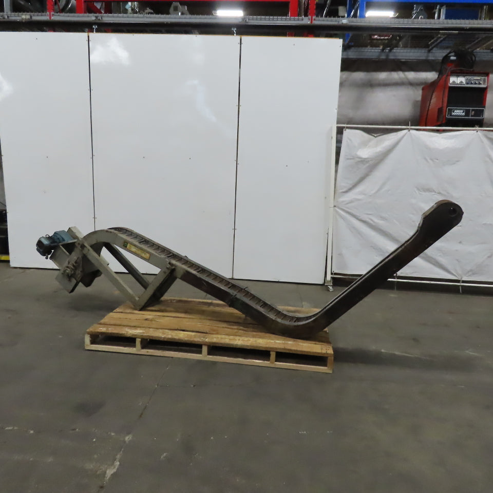 Wardcraft SHLPN600-T3 Incline Chip Conveyor 8" Belt 4FPM 72" Disc. 3Ph 144" OAL