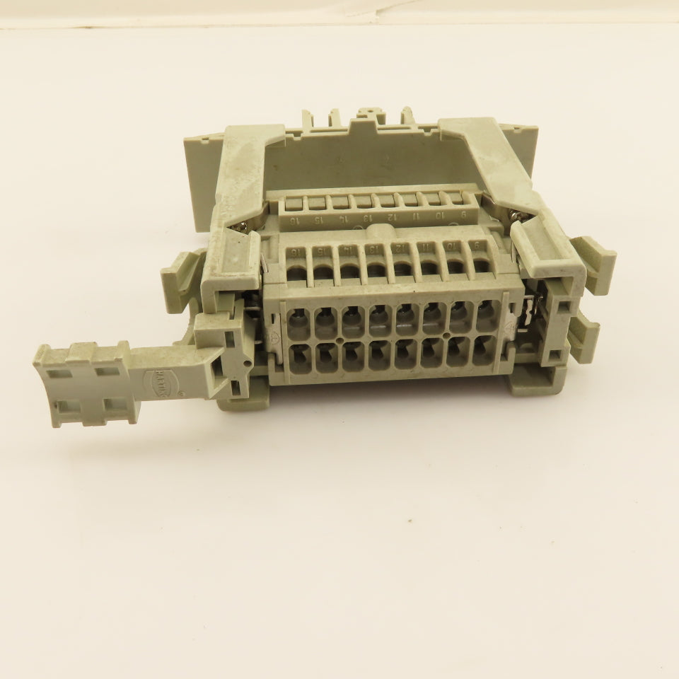 Harting E-16M E-16F 16 Position 400V 16A Panel Din Rail Connector Male/Female