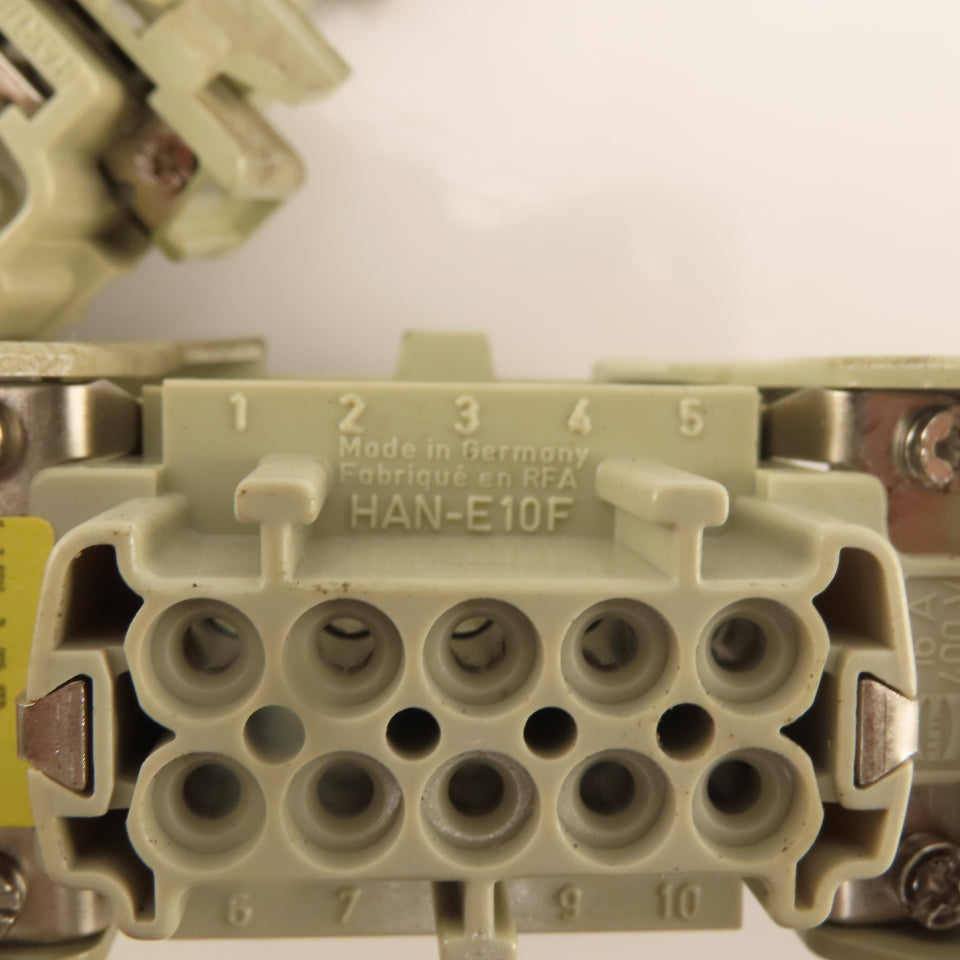 Harting Han-E10F 10 Position 400V 16A Panel Din Rail Connector Male/Female